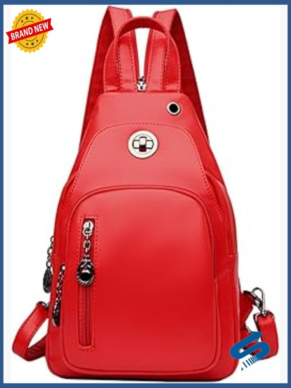 Genuine Leather Convertible Backpack Crossbody Sling Bag Purse Daypack